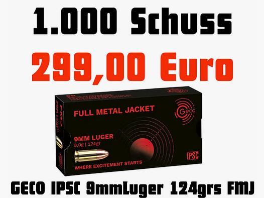 Geco FMJ 124grain 1000-schots