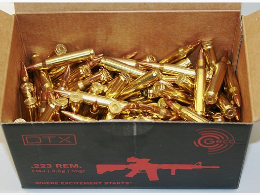 150 Schuss GECO - RUAG .223 Rem. 55gr 3,6g Vollmantel DTX Munition Büchsenpatronen MADE IN GERMANY!