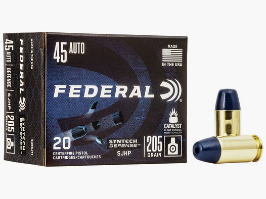 Federal Syntech Defense .45 ACP 205GR SJHP 20 Patronen