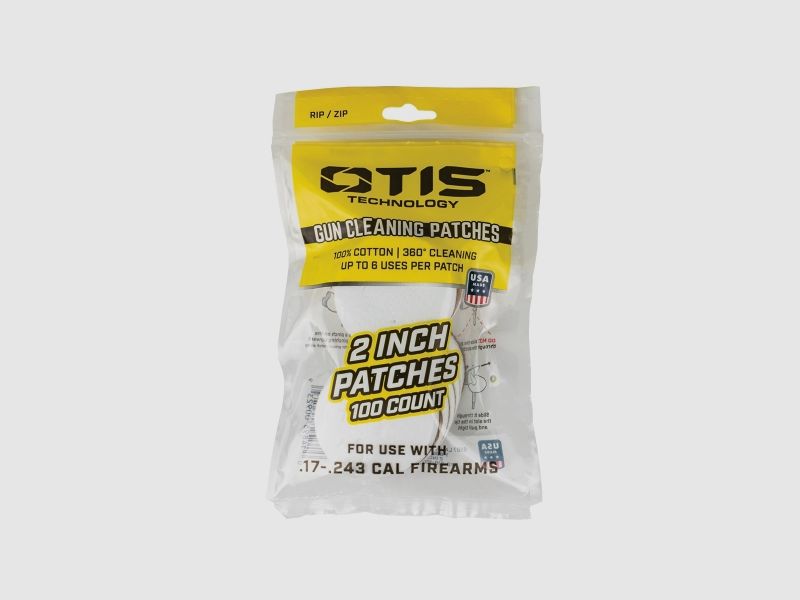Parches de limpieza Otis de 2" para calibres pequeños .17 - .22 100 piezas