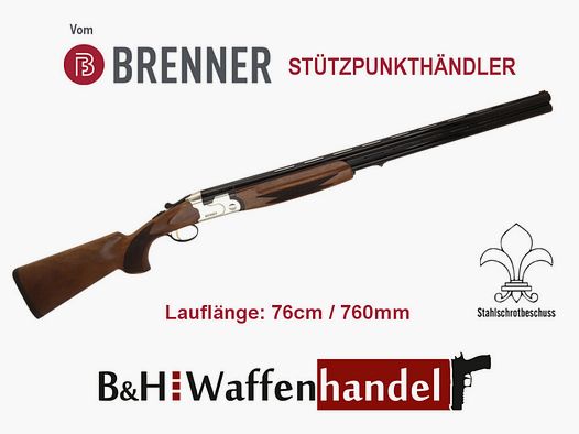 Brenner BF18 White / BF 18 Silber LL76cm Bockflinte - Stahlschrotbeschuss