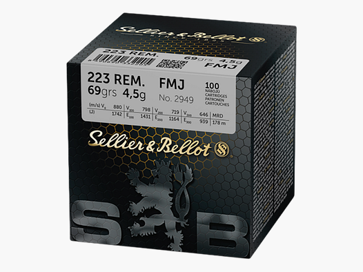 Sellier & Bellot FMJ 69 gr .223 Rem (100 pz.)