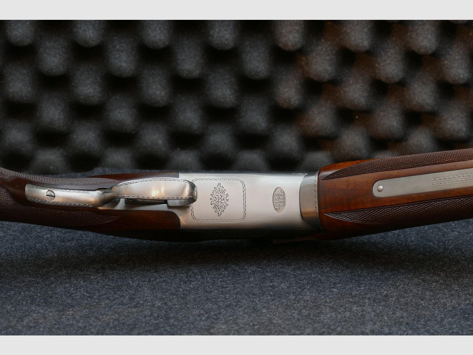 Winchester Super Grade – 12/70, Bockdoppelflinte, Schrankwaffe, Top Zustand