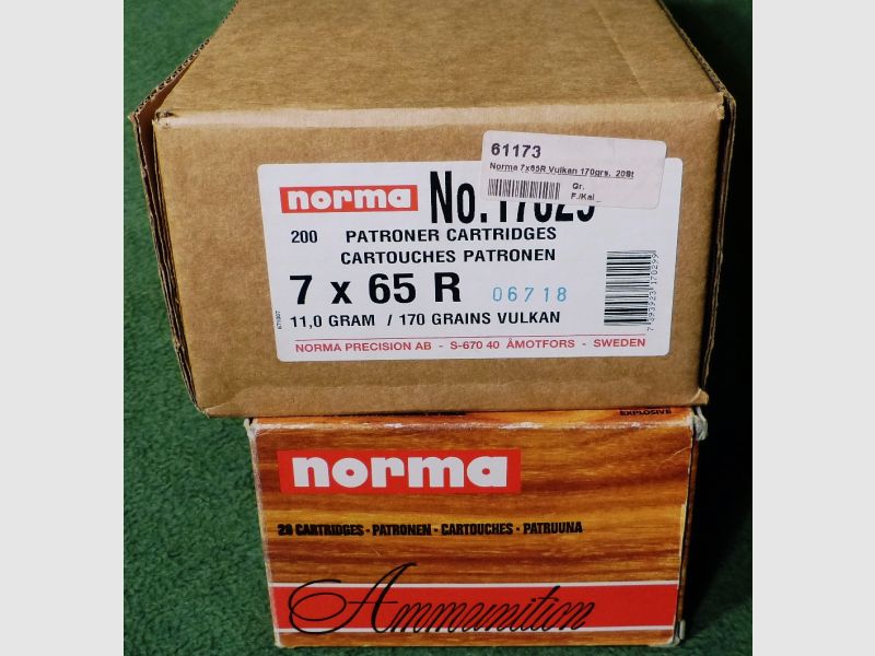 Versandkostenfrei 7X65R Norma Vulkan 11,0 g 170 gr. aus Büchsenmachernachlaß