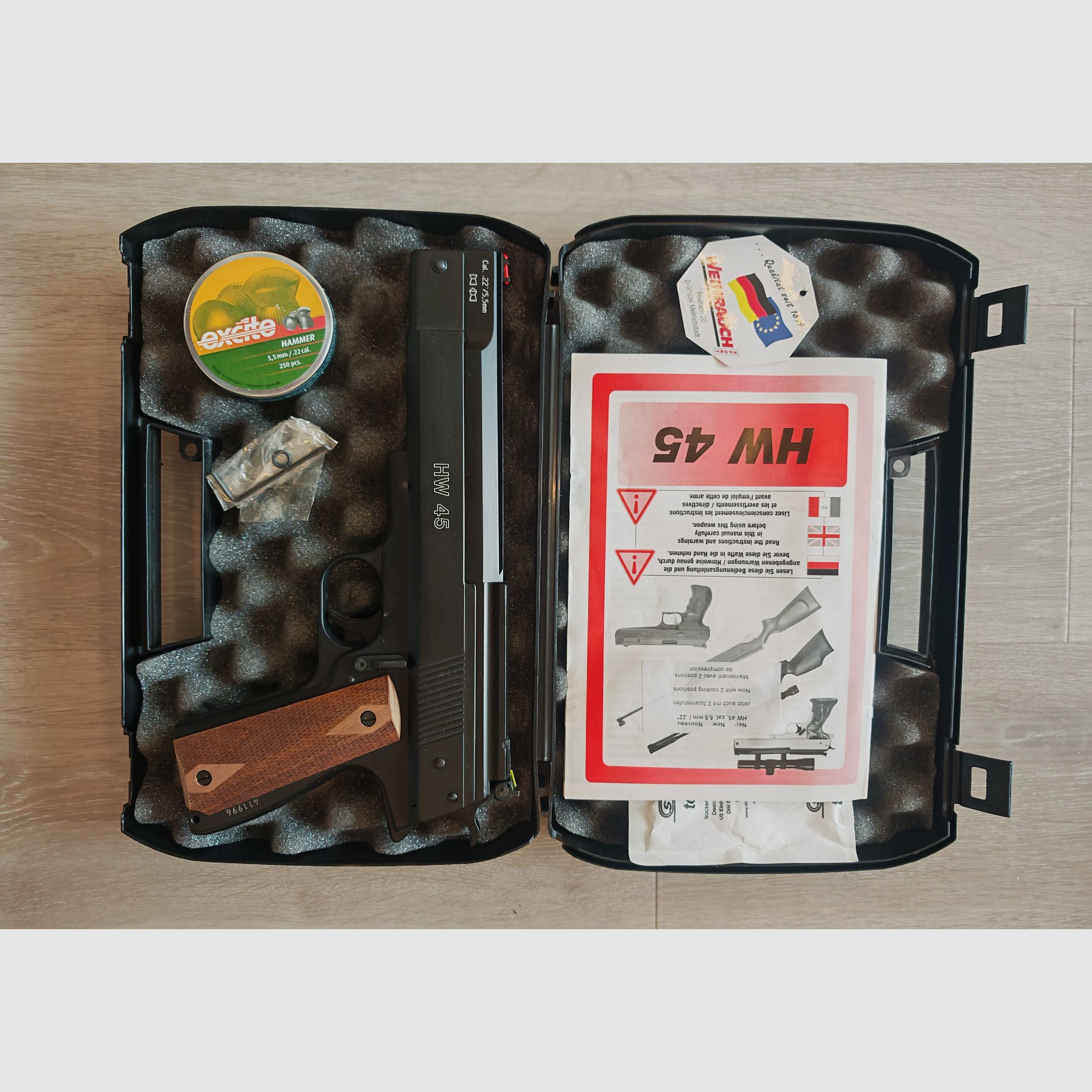 Weihrauch HW 45 pistolet à air comprimé 5,5 mm Diabolo comme neuf