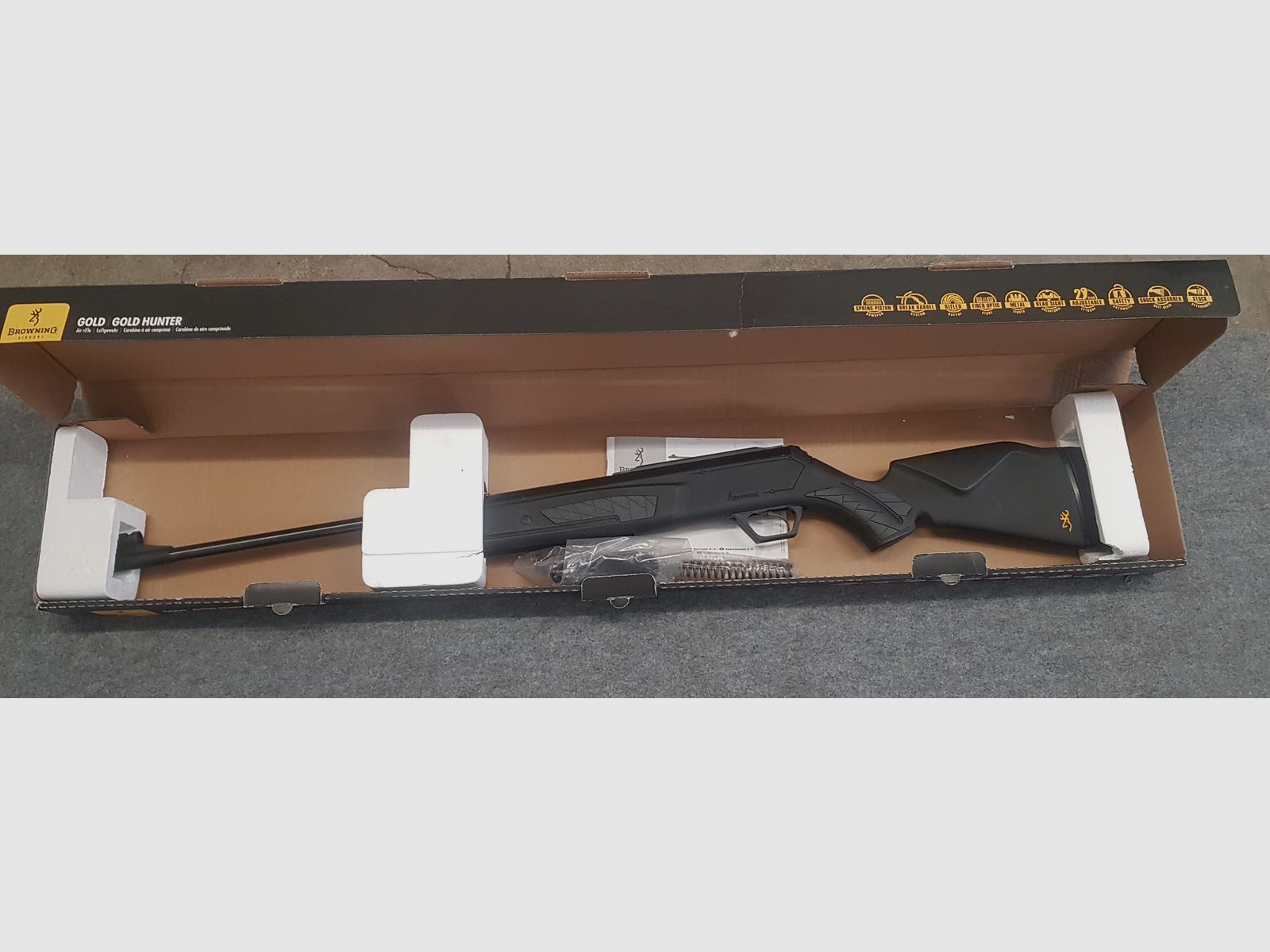 Neuwertig Browning Airguns Gold Umarex Knicker Luftgewehr mit F Zeichen cal. 4,5mm