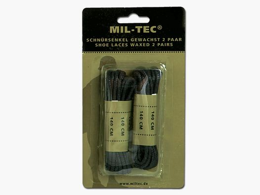 Mil-Tec Mil-Tec Schnürsenkel gewachst - 140 cm / Schwarz