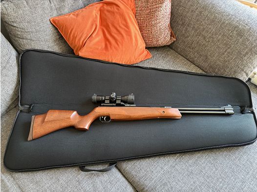 Starrlauf Luftgewehr Weihrauch HW 77 K Buchenholzschaft Kaliber 4,5 mm