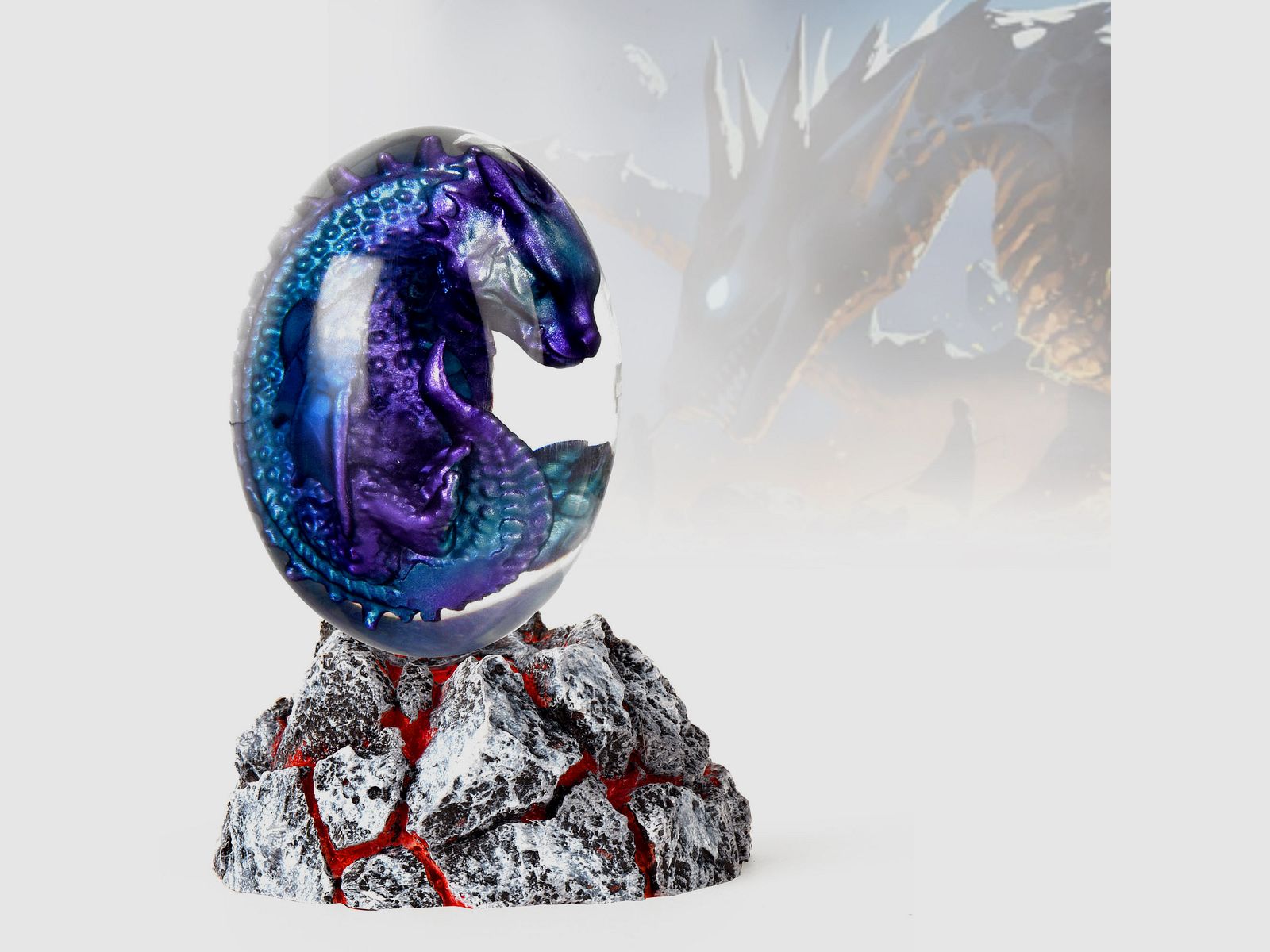 Lava Drachenei Lampe, blau | YLA-11735