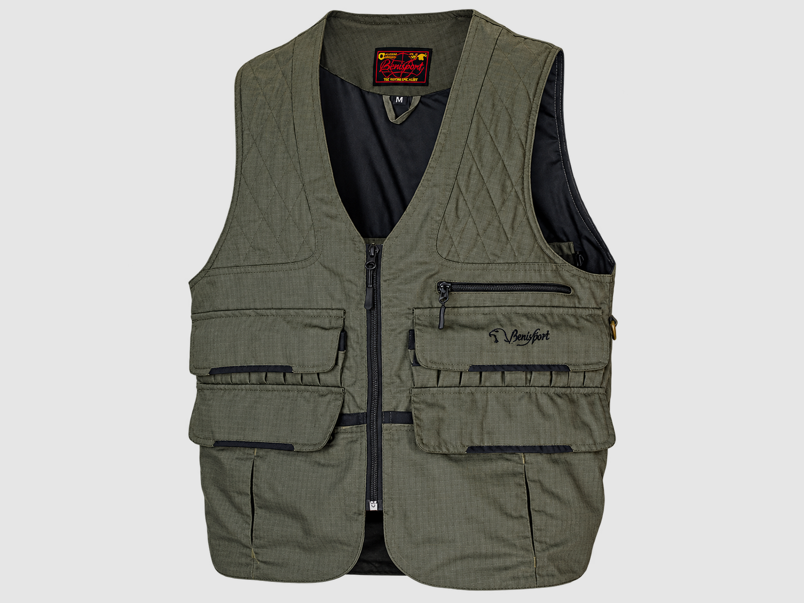 Benisport Iron Ripstop Jagdweste khaki mit Tasche, Bild 1 von 3