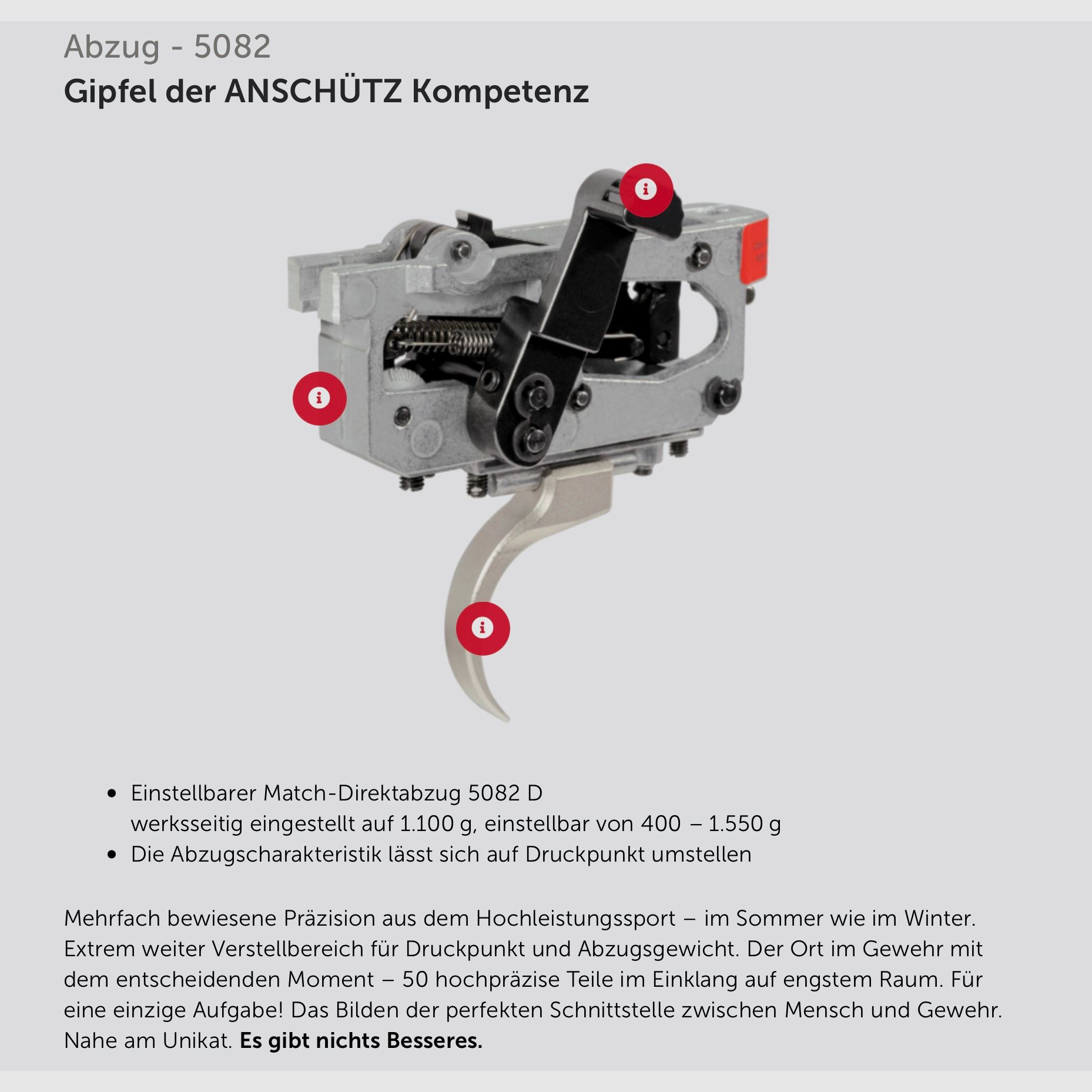 J.G. Anschütz 1782 D G-15x1 Deutscher Schaft Kaliber .308 Win. 470 mm Repetierbüchse