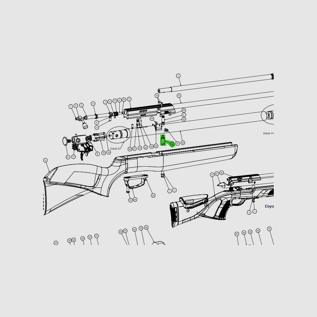 Halteschraube fĂĽr Pressluftgewehr Gamo Coyote, Ersatzteil