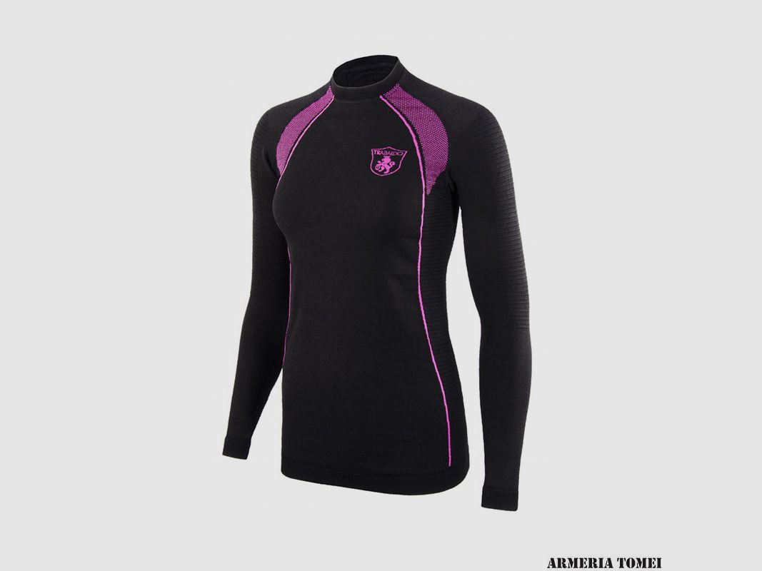 TRABALDO – WOMEN – THERMAL SHIRT – LIGHTWOOL SHIRT M/L Black/Pink, image 1 of 3