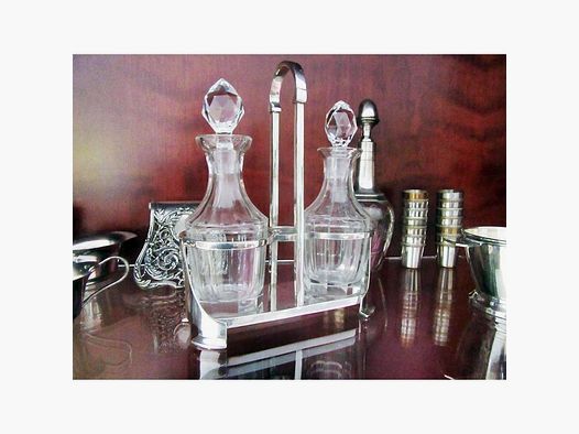 Silber Menage Karaffen Art Deco Neoveda Art Nouveau Neuwied