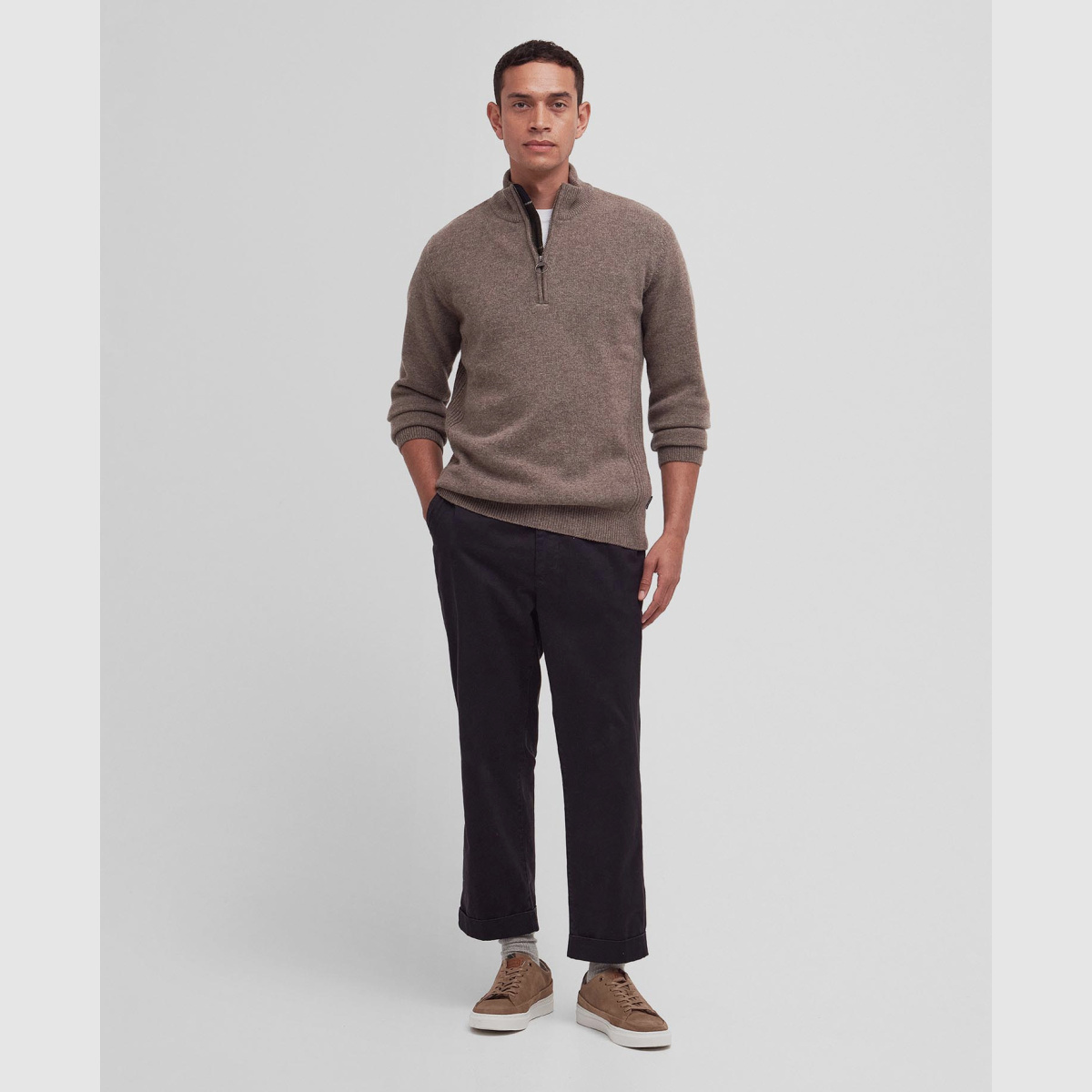 BARBOUR Holden Half Zip Sweater Military Marl