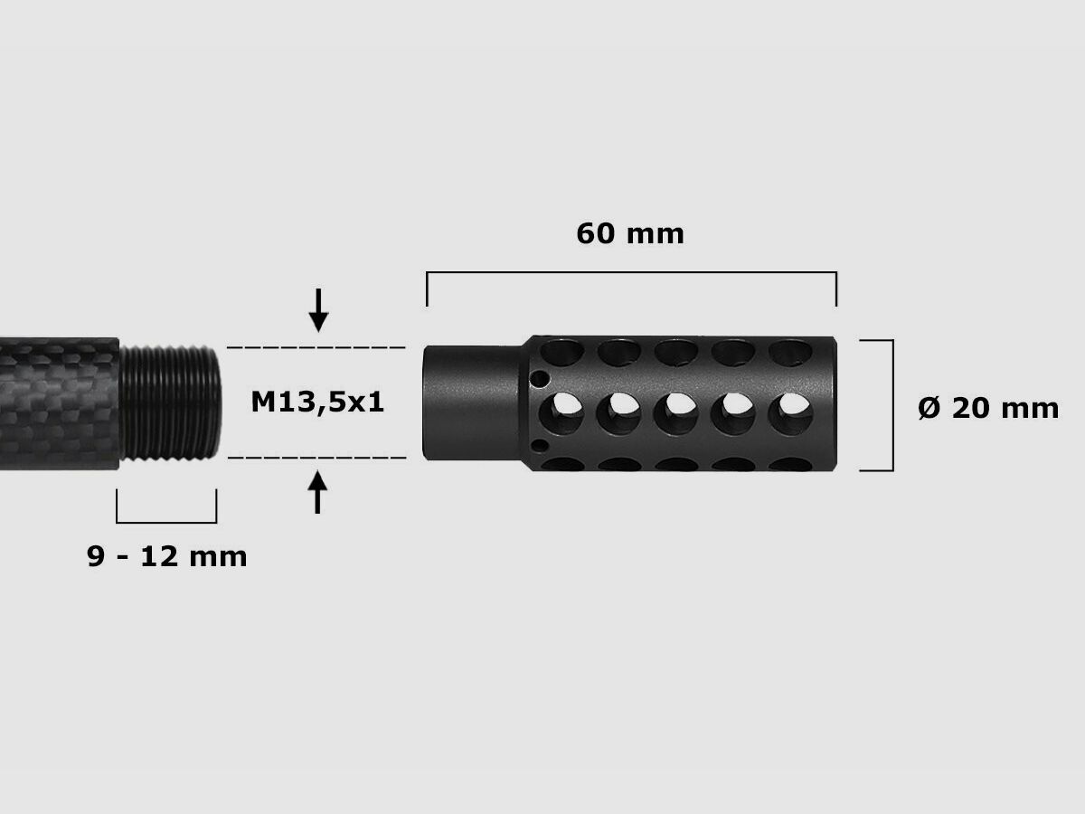 Voere Titan Muzzle Brake for Carbon and Hunting Barrels, image 2 of 7