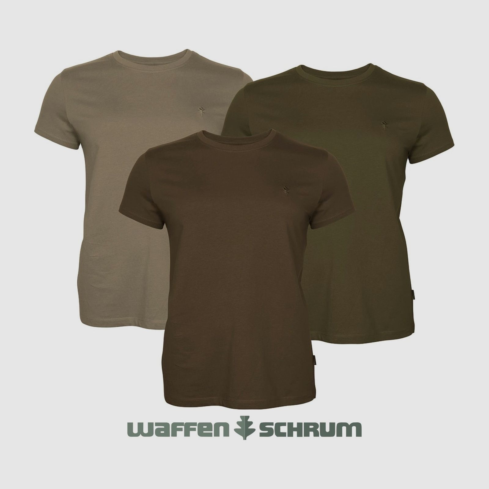 Pinewood T-Shirt 3er Pack Green/ H.Brown/ Khaki
