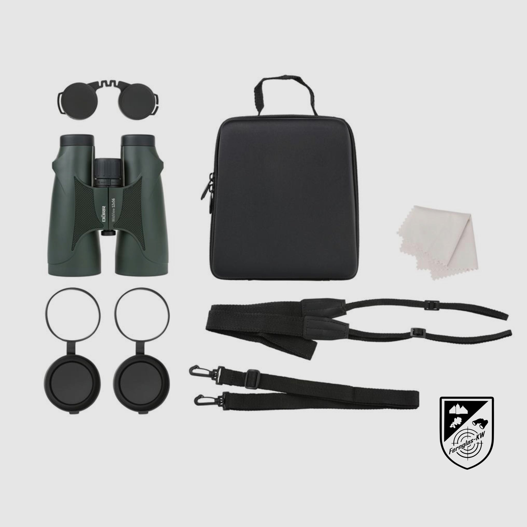 Door 533442 Wild View 12x56 roof prism binoculars with carrying case and shoulder strap