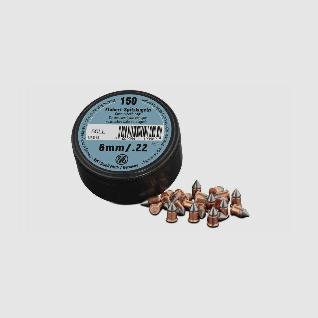 RWS balle pointue boîte de 150 6mm Flobert, image 1 sur 2