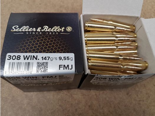 .308/147Win FMJ S&B Patronen 350 Stk.