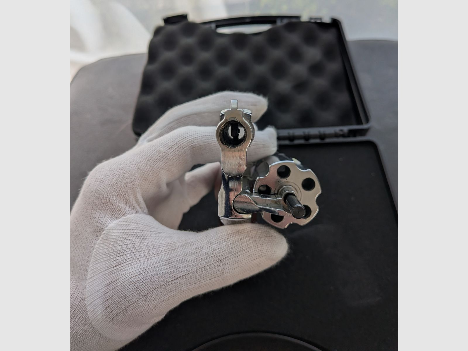 ME 38 Pocket Revolver – verchromt - PTB 631 - 9mm Knall - Holzgriff - SSW