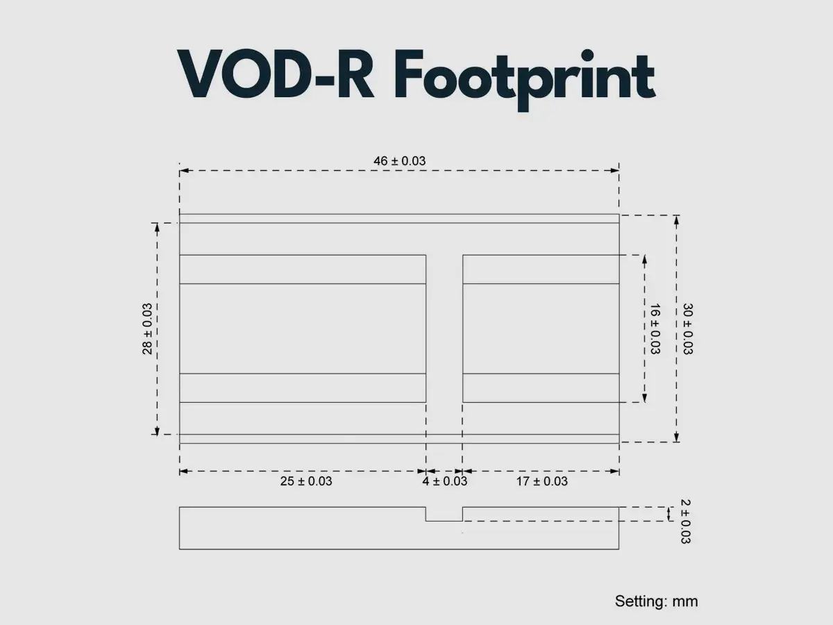 Vector Optics SCFRM-14 VOD Low Mount – 6 mm Picatinny, imagen 2 de 5