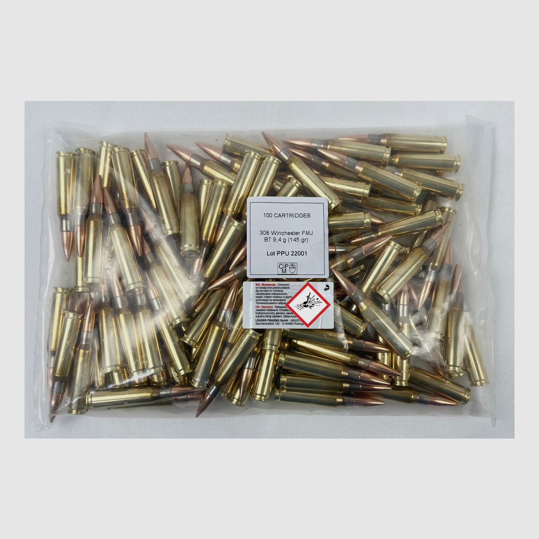 PPU Büchsenpatrone .308 Win FMJ BT 145grs