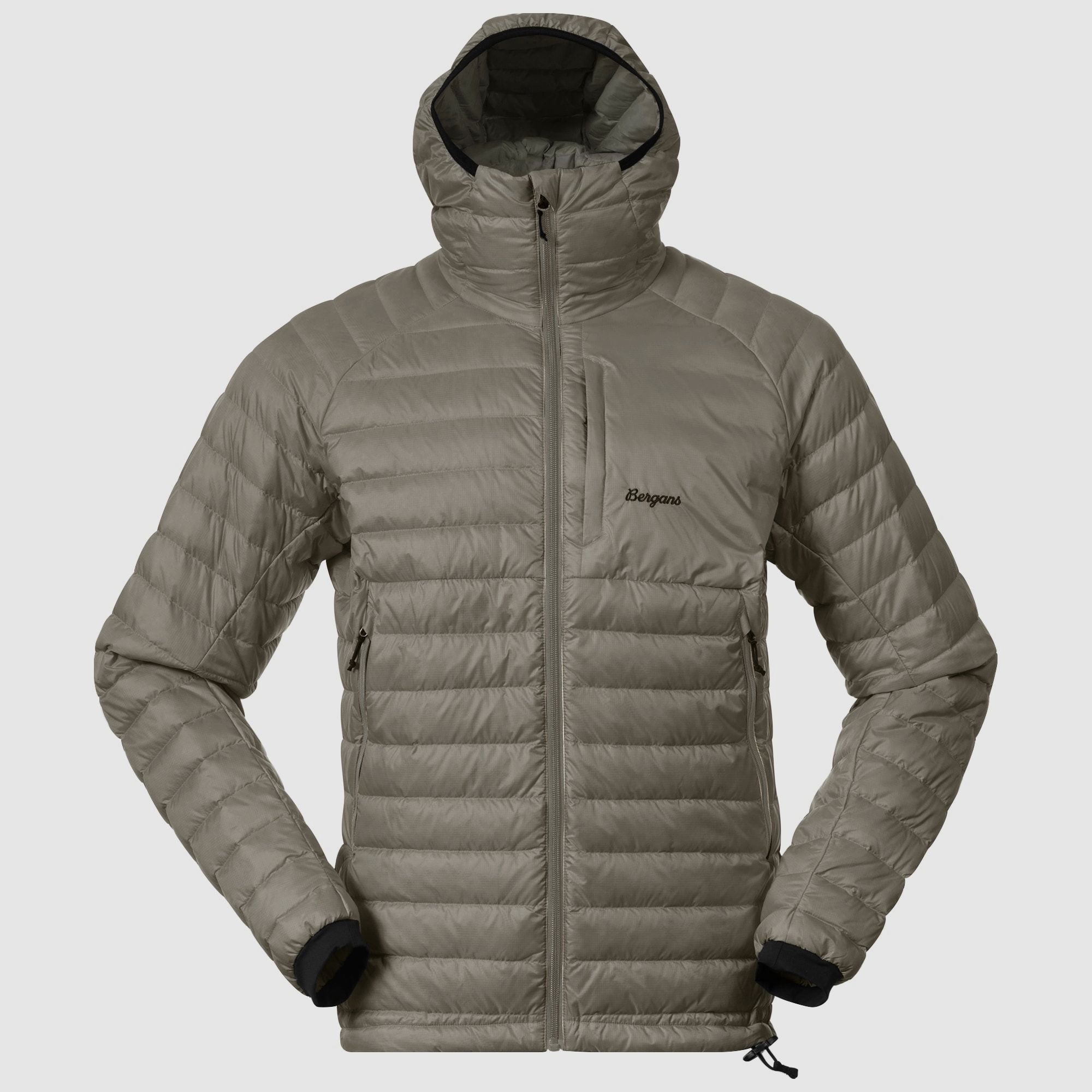 Bergans Vaagaa Light Down Jacket Hood Mannen Groen Modder L