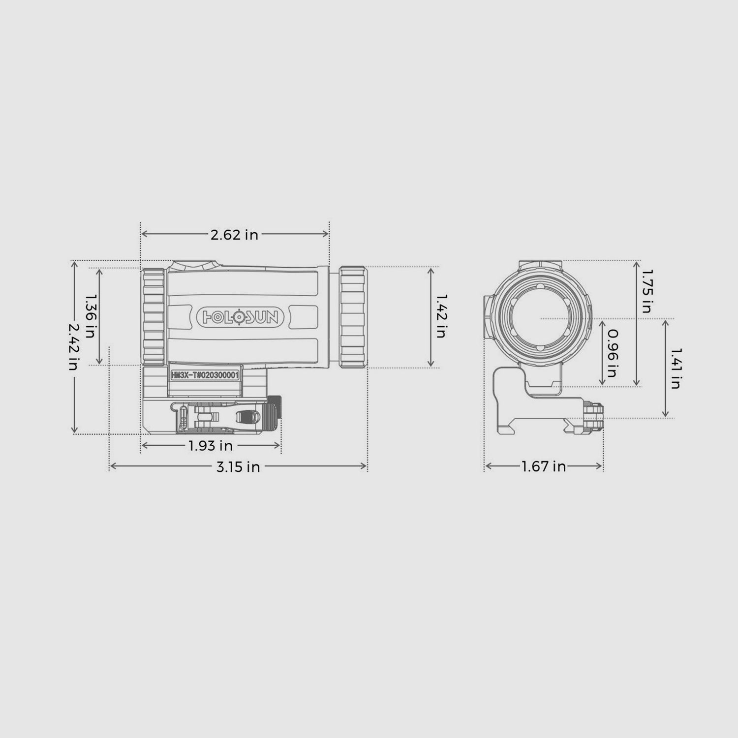 HOLOSUN Ingranditore HM3XT (Titanio), immagine 7 di 7