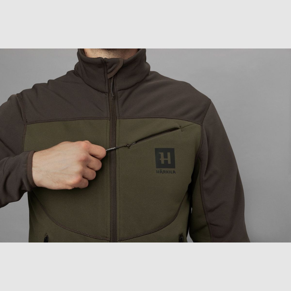 HÄRKILA Olaf Fleecejacke Willow Green/Shadow Grey