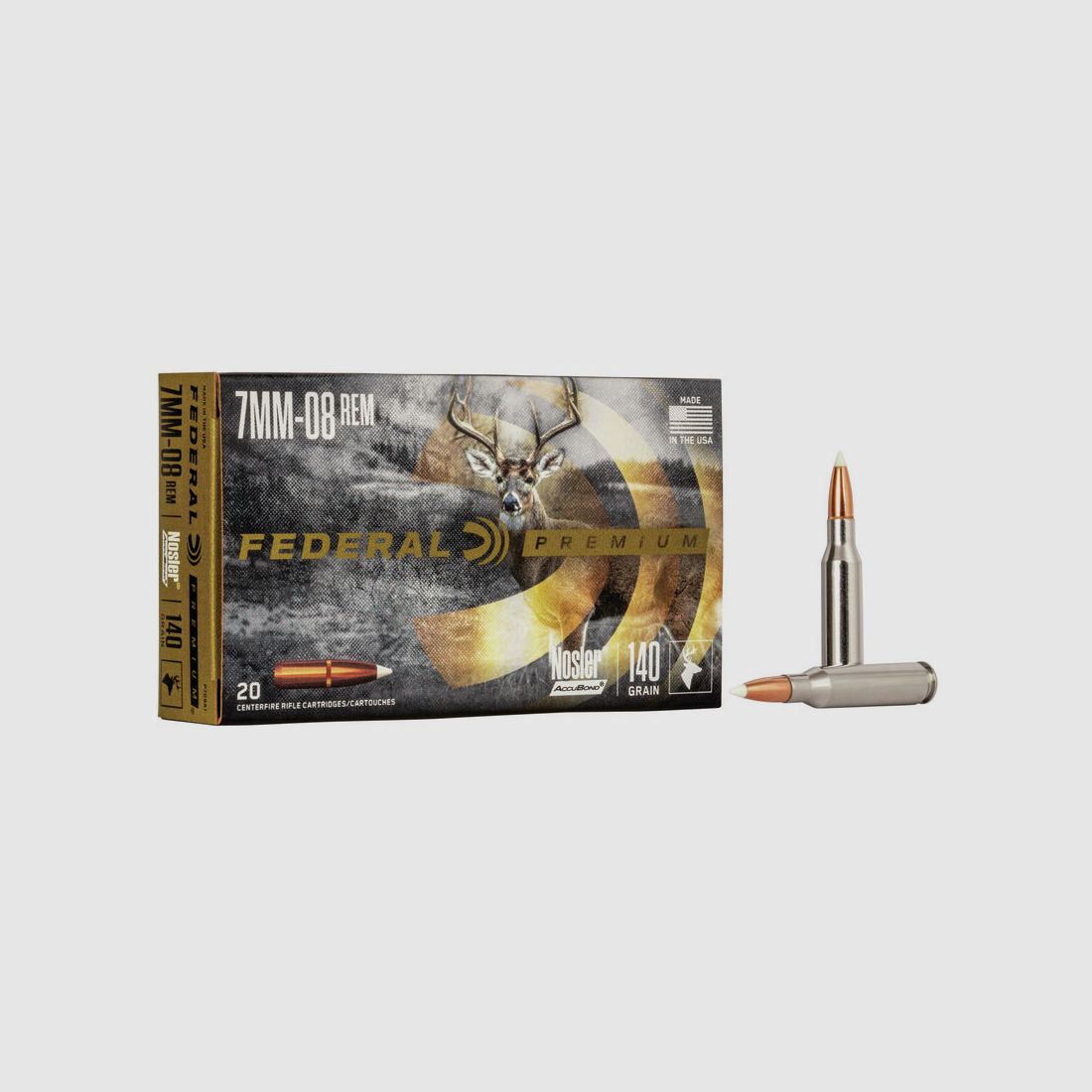 Federal Premium Nosler AccuBond 7mm-08 Rem. 140GR 20 Patronen