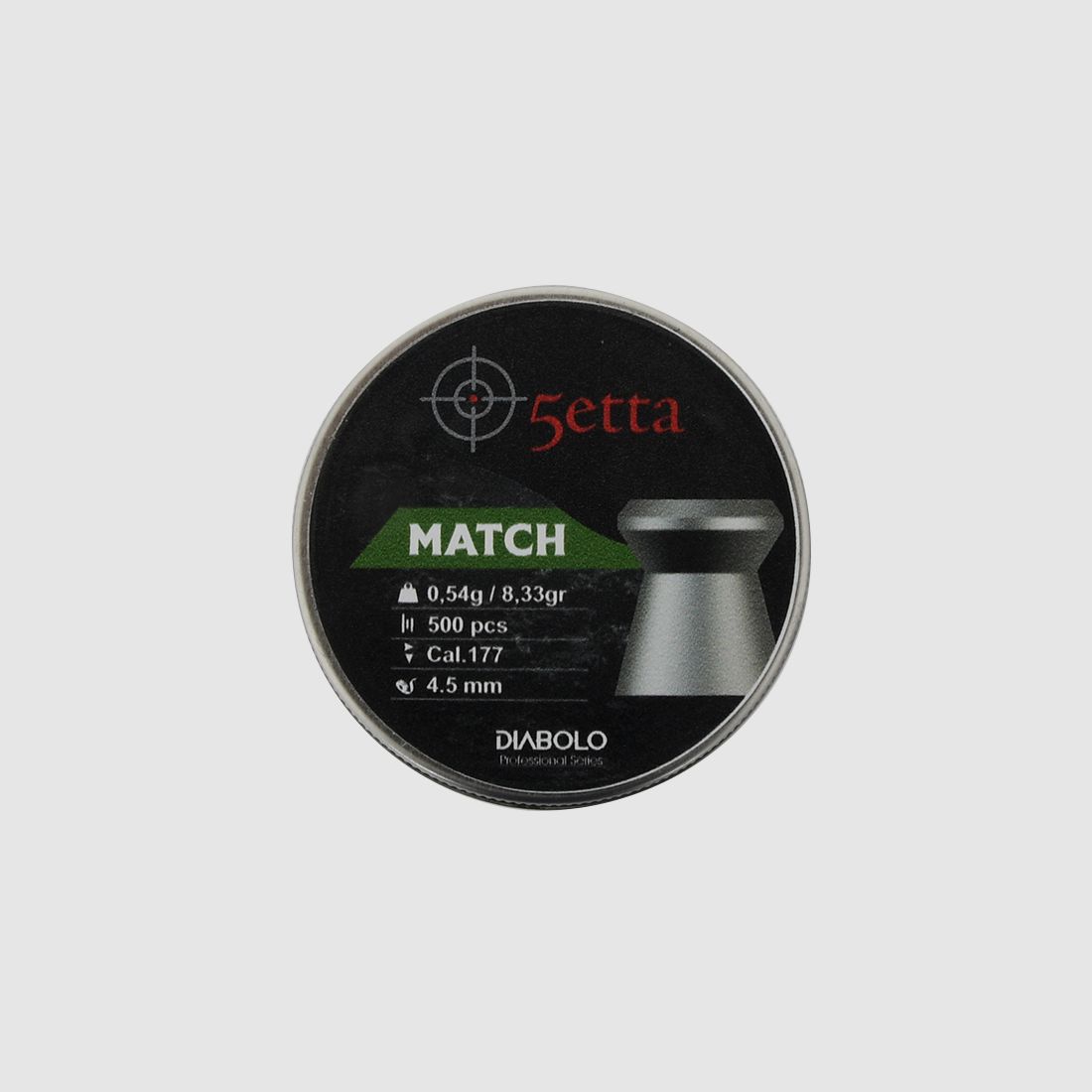 5etta proiettili per carabine ad aria Match 4,5 mm 0,54 g / 8,33 g 500 pezzi