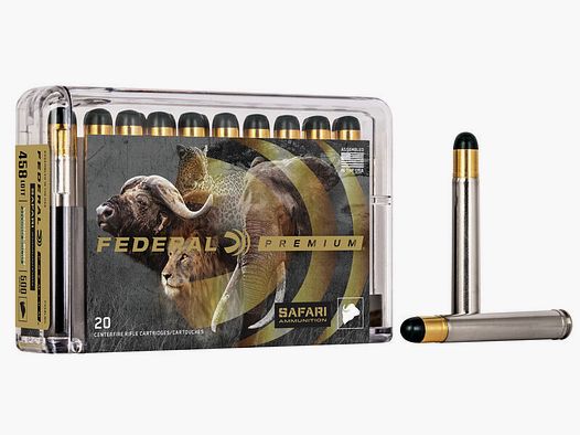Federal Premium Safari Woodleigh Hydro Solid .458 Lott 500GR solid RN 20 cartucce