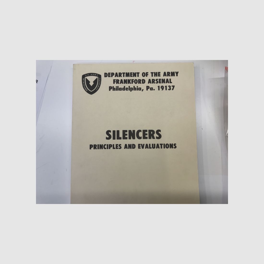 SILENCERS Schalldämpfer Grundsätze Buch US Army