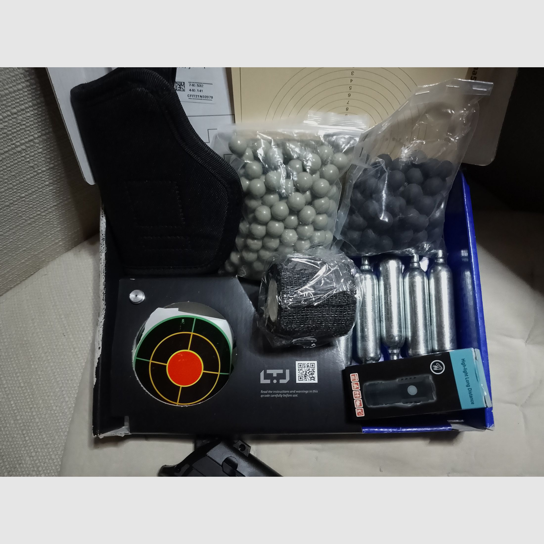 Update molta munizione! Alfa Ltj 1.50 RAM Paintball Marker Cal .50 Set Kit Paintballs Rubberballs capsule CO2 fondina ecc