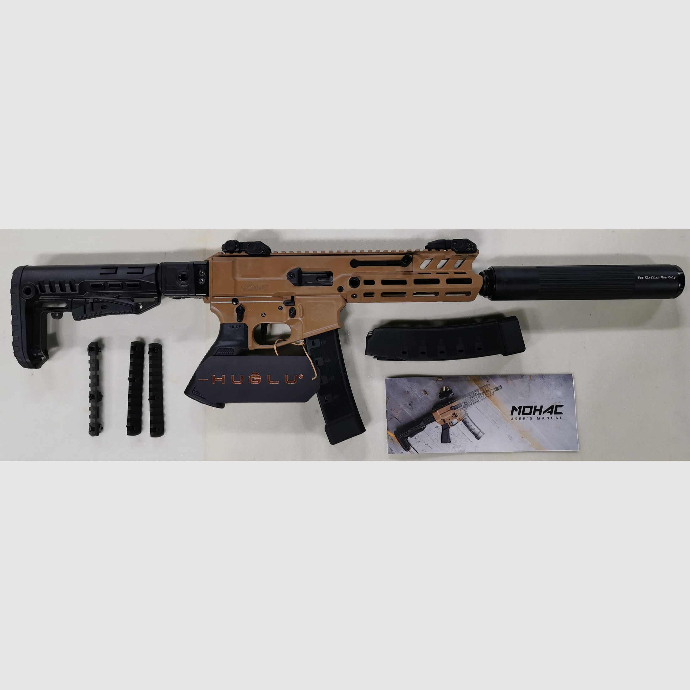 HUGLU MOHAC Pistole Kal. 9x19 mm Lauf 8" FDE