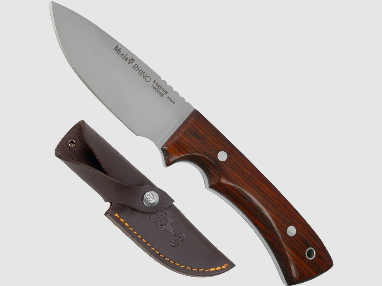 Muela small Rhino Messer mit Lederscheide