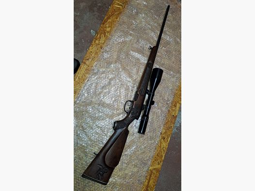 Repeater rifle STEYR MANNLICHER SL caliber .222 Rem. with scope Schmidt & Bender 2.5-10x