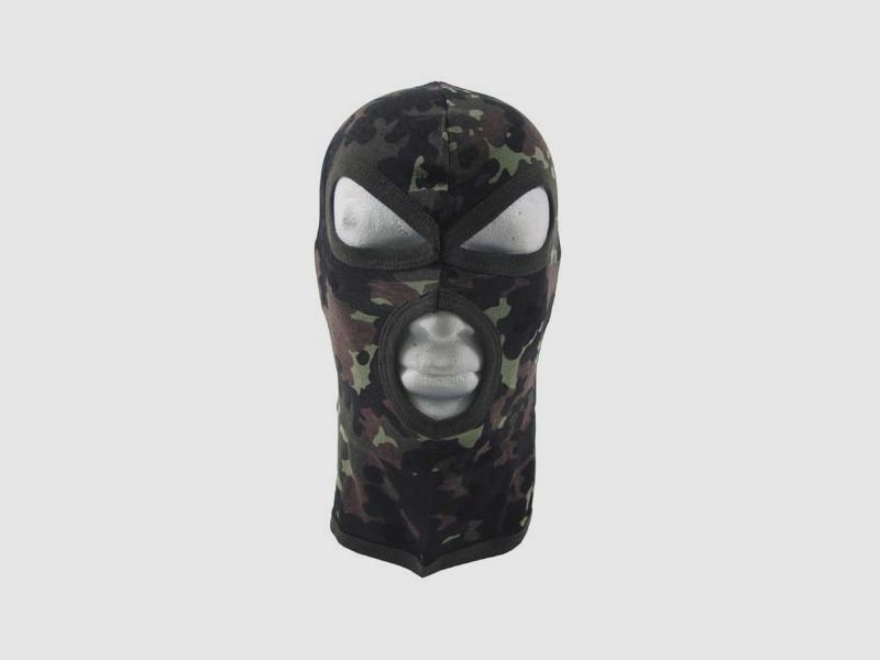 Balaclava, 3-Loch, dünn, flecktarn, 100 % Baumwolle