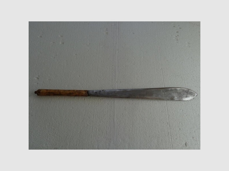 Altes originales afrikanisches Buschmesser/Machete zweischneidig, handgeschmiedet, 56,5 cm, RAR