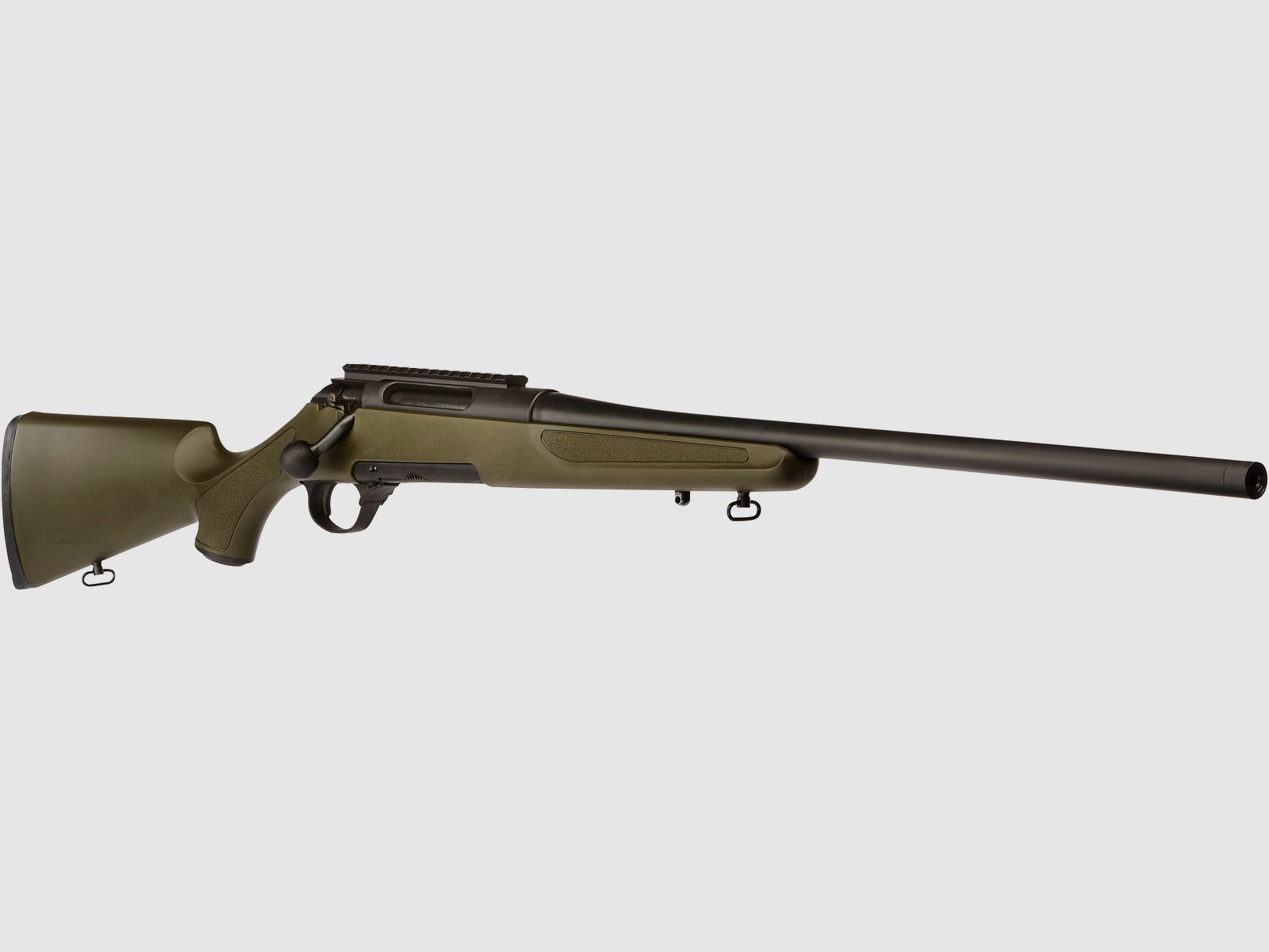 Haenel Jaeger 10 Varmint brniert, ohne Visierung, grner Schaft, Kal. .243 Win.