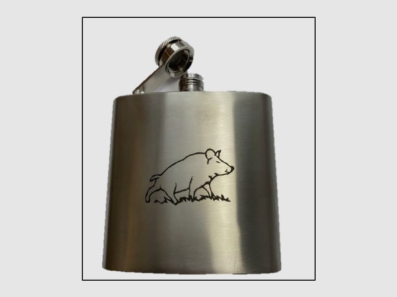 Lovergreen Kunst des Tisches Motiv Stahlflasche Keiler - Polierter Edelstahl