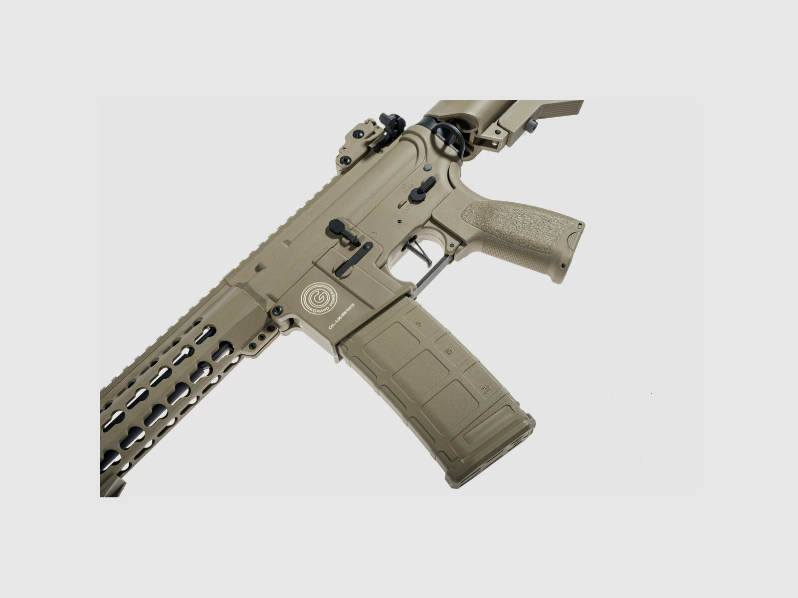 Grand Power AR15 KeyMod 10 inch CHARLIE Delta Armory Black S-AEG Airsoft Rifle Free from 18 years