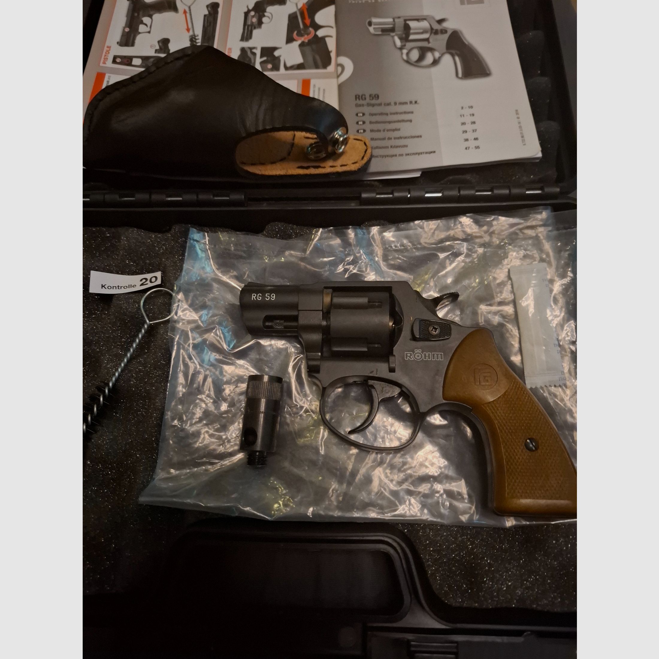 Röhm RG 59  PTB 735  9mm RK mit Lederholster "NEU"