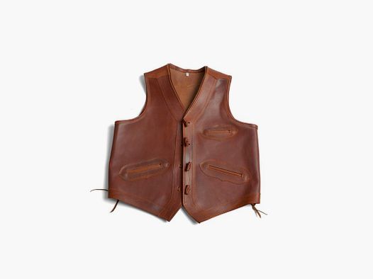 Gilet in pelle di capra naturale
