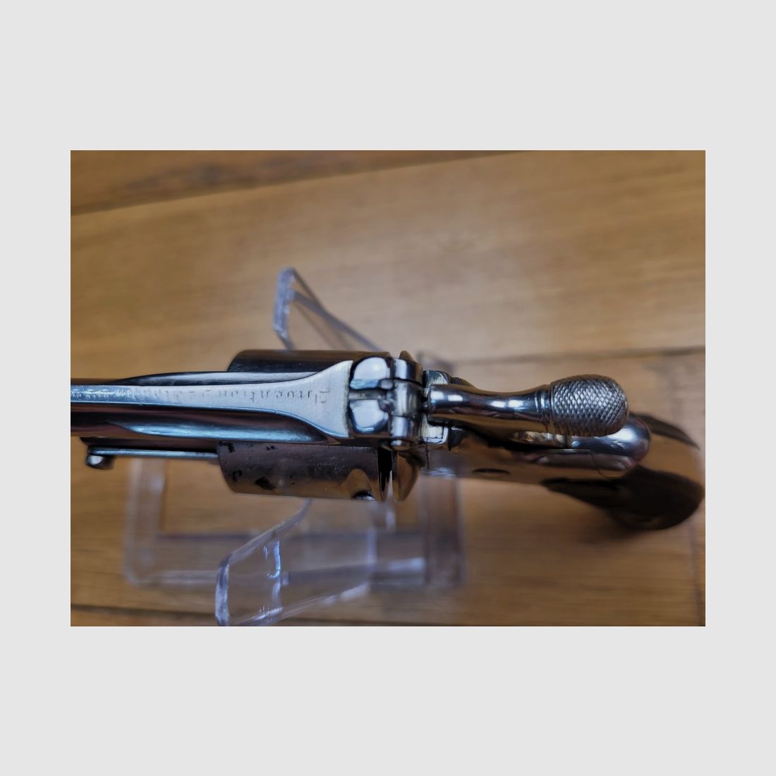 Raro revolver Claudin con sistema – Espulsione collettiva delle cartucce – 6 colpi – calibro .22LR (!) – Azione singola e doppia – Apertura verso l'alto – Pezzo rarissimo e non documentato in .22LR – Ottime condizioni, immagine 11 di 23