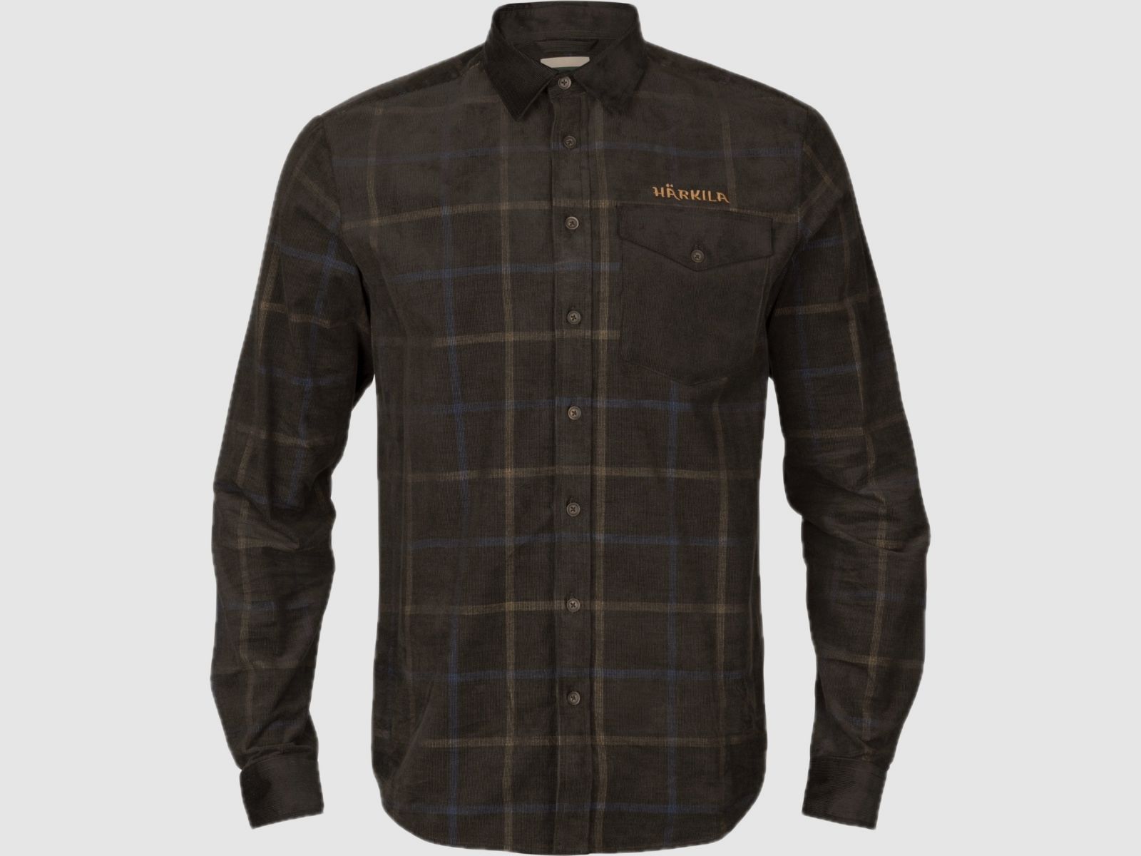 HÄRKILA Kaldfjord Corduroy Check Shirt Shadow Brown
