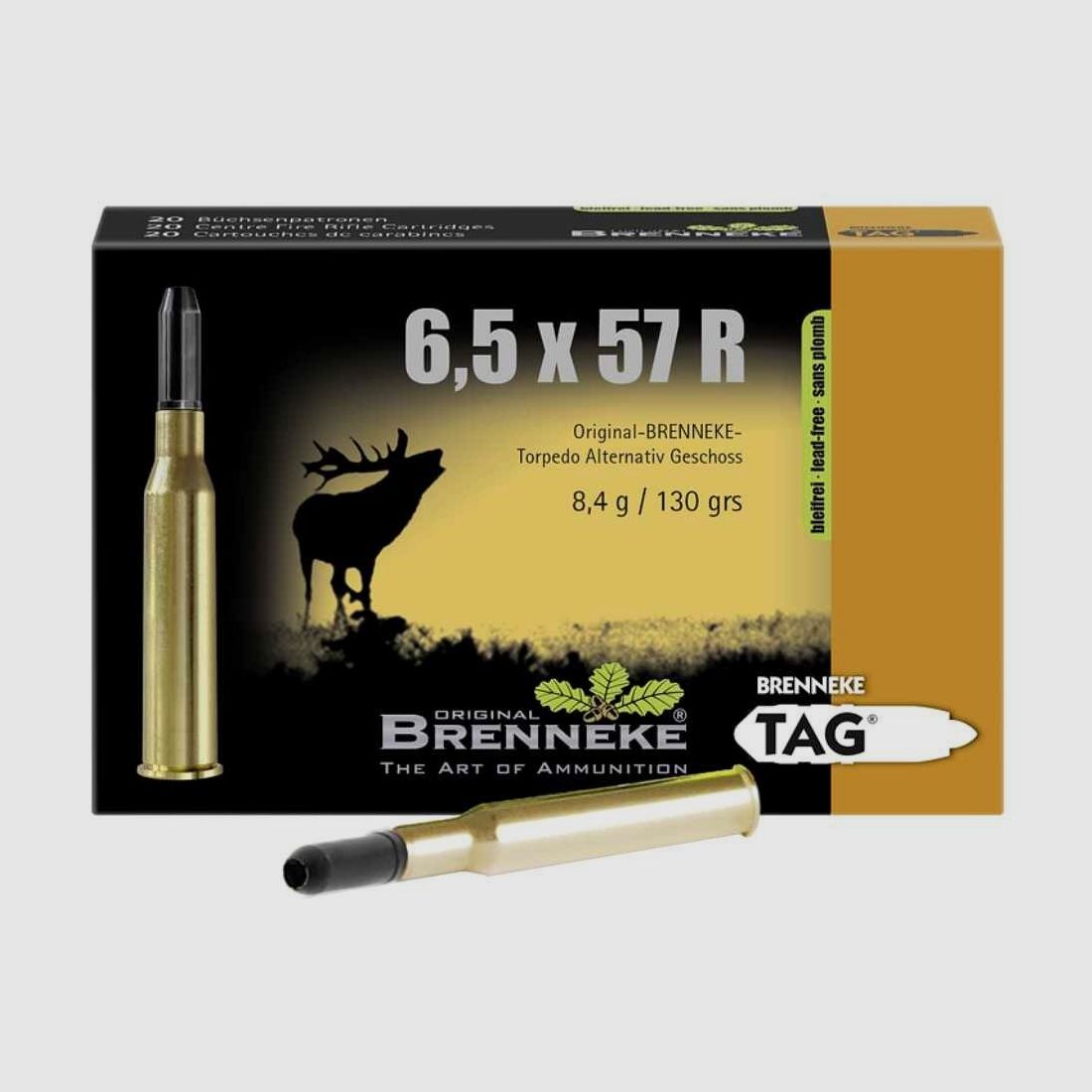 6,5x57R TAG bleifrei 8,4g/130 grs. Brenneke
