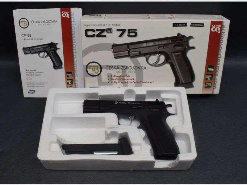 ASG CZ75 Ceska Zbrojovka CO2 Luftpistole 4,5mm BB Vollmetall schwarz, gebraucht, sehr gut