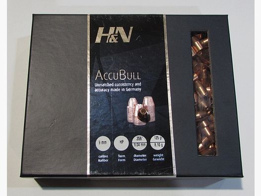 Pudełko 500 Pocisków HN kal. 0.356 Accubull Hollow Point 125gr